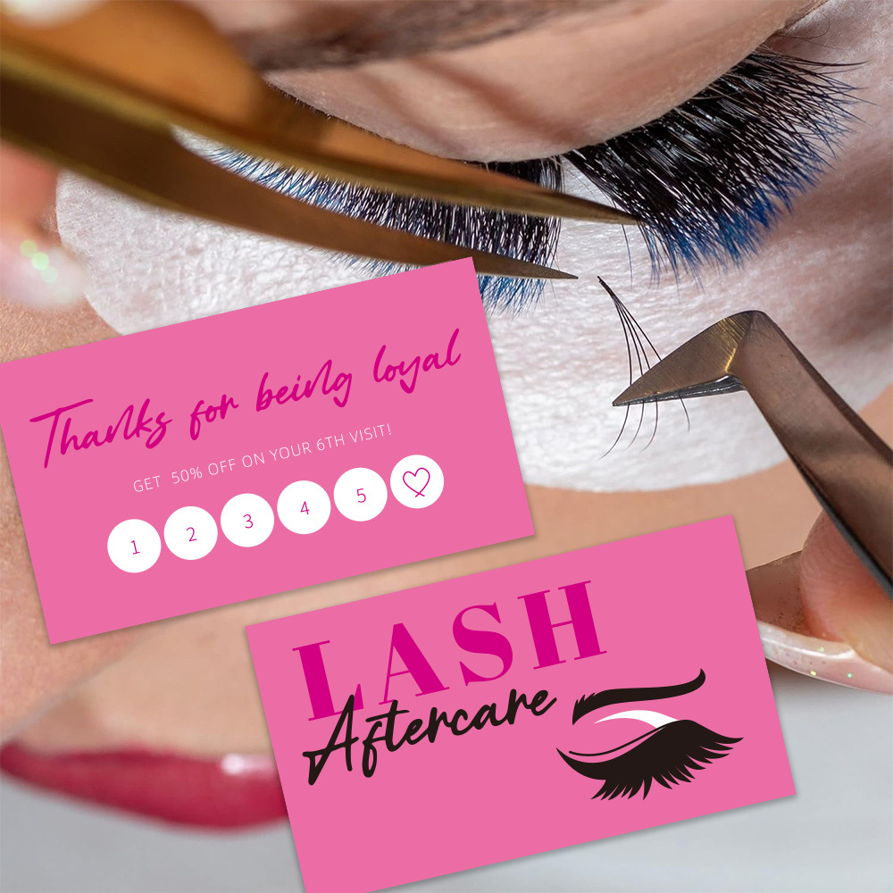 Eyelash Extension Single Lash - 50 шт., визитная карточка с блестящими
