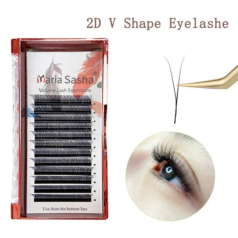 Eyelash Extensions Classic - MARIA 2D Y-образные ресницы, ручные 2D